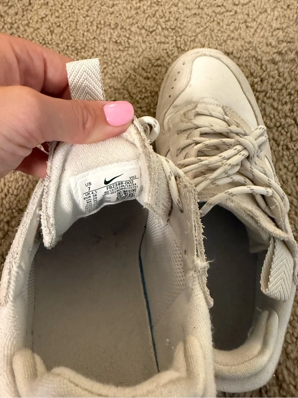 Nike Off-White/Tan Low-Top Suede Sneakers